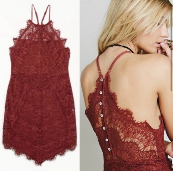 Free People She's got it Lace Button Down Rust
Mini Dress - Picture 1 of 7